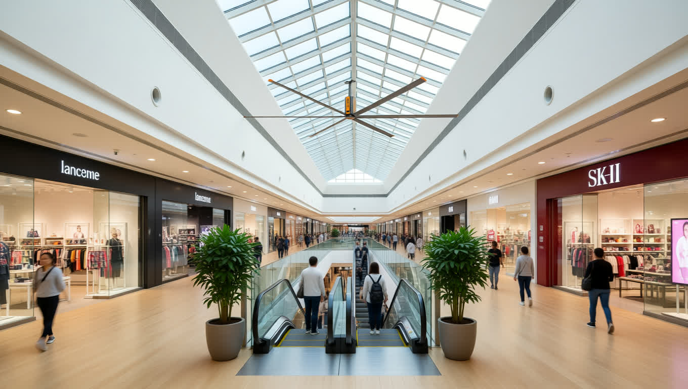 How Ceiling Fans Improve Safety and Fire Preparedness in Large Shopping Centers